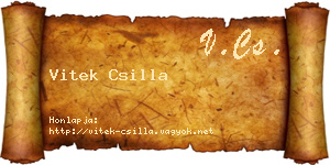Vitek Csilla névjegykártya